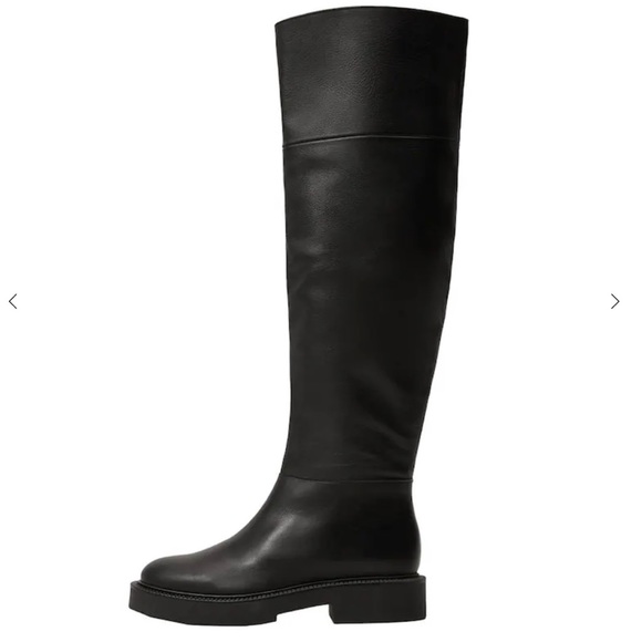 NWT_MANGO Leather Boot With Tall Leg - Picture 6 of 9